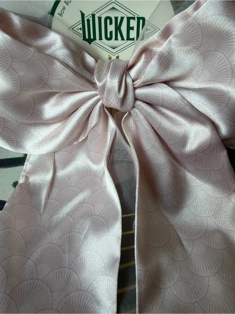 Scünci Wicked Glinda Pink Satin Tulle Bow Barrette Hair Clip NWT